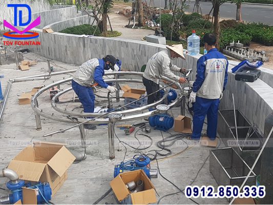 Lắp đặt thiết bị đài phun nước công viên Apec