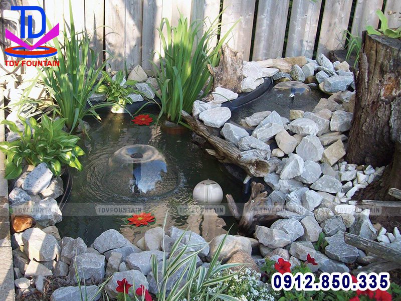 Lắp đầu phun nước hình nấm Bell Jet cho hồ nước mini