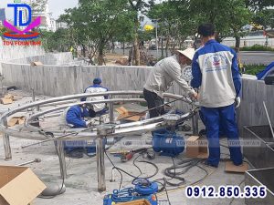 Thi công đài phun nước vườn tượng Apec