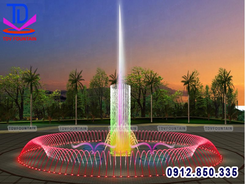 Đài phun nước âm sàn hình tròn