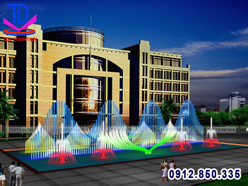 Đài phun nước bể nổi hình chữ nhật