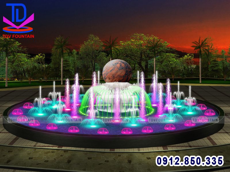 Đài phun nước bể nổi hình tròn