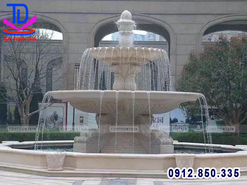 Lắp đặt thiết bị phun cho đài phun nước bằng đá