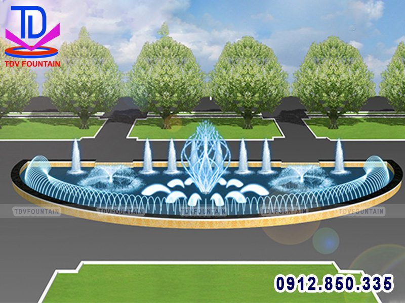 Bể phun nước dạng bán nguyệt