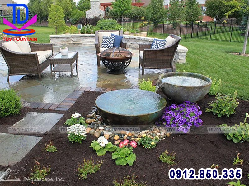 Chậu đá phun nước mini tiểu cảnh