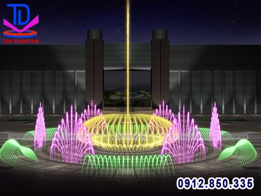 Đài phun nước âm sàn lắp cho khu đô thị