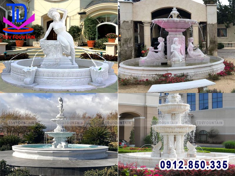 Đài phun nước lắp đặt tượng đá