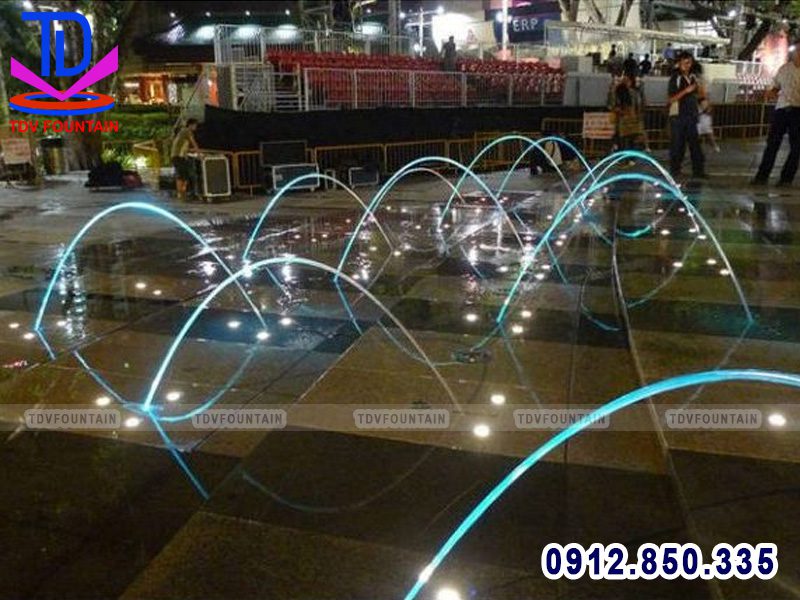 Lắp đặt vòi phun Jumping cho sàn phun nước