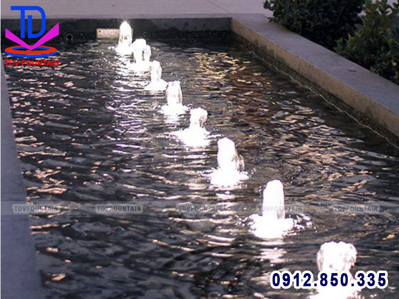 Lắp vòi phun sủi bọt cho đài phun nước sân vườn