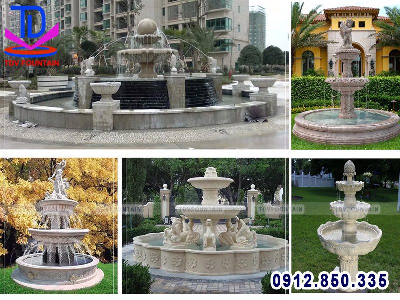 Một số mẫu đài phun nước bằng đá ngoài trời