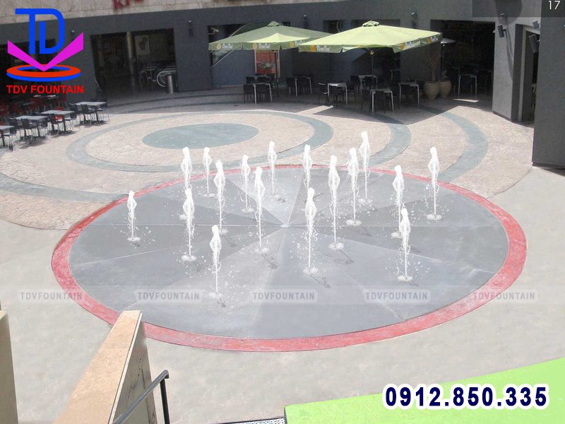 Sàn phun nước lắp cho nhà hàng