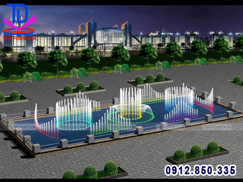Thiết kế bể phun nước chữ nhật