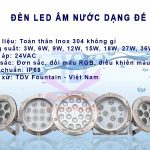 Đèn Led âm nước dạng chân đế hiệu TDV Fountain