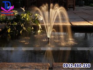 Đài phun nước mini lắp hồ cá Koi