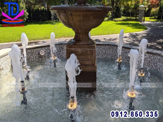 Đài phun nước phong thủy bể tròn