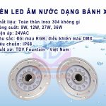 Đèn âm nước dạng bánh xe có lỗ xuyên tâm