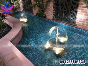 Lắp đặt đầu phun nước hình nấm cho sân vườn
