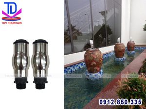 Lắp đặt đầu phun nước sủi bọt cho chum phun nước