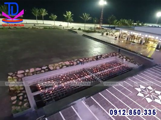 Lập trình chạy chữ trên nền đèn âm nước DMX cho sàn nhạc nước tại Vân Đồn
