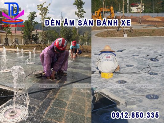 Thi công hệ thống đèn bánh xe âm sàn