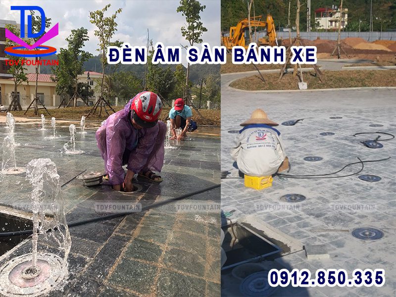 Thi công hệ thống đèn bánh xe âm sàn