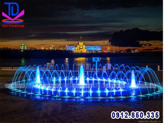 Đài phun nước âm nền lắp cho khu du lịch