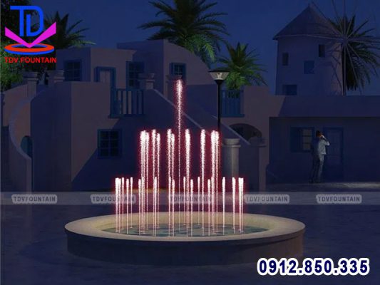 Bể phun nước mini lắp cho resort
