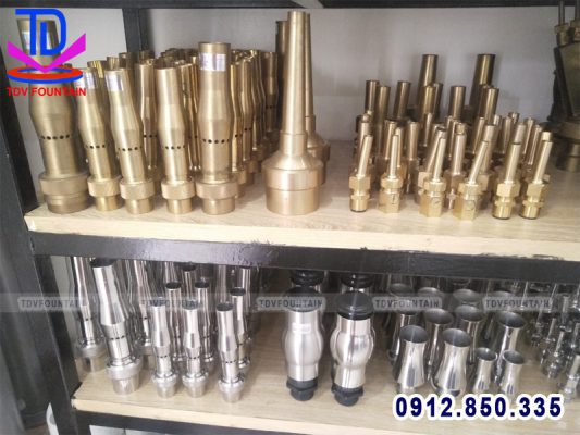 Các loại đầu phun nước sủi bọt bằng đồng và Inox