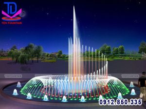 Đài phun nước bể tròn lắp cho công viên