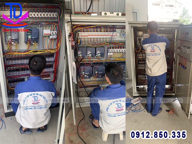 Đấu nối tủ điện điều khiển tại xưởng