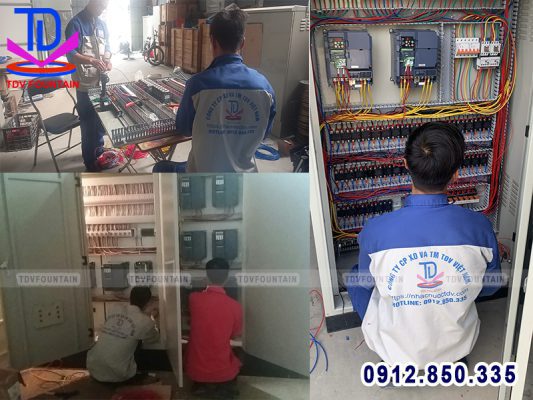 Đấu nối tủ điện điều khiển tại xưởng