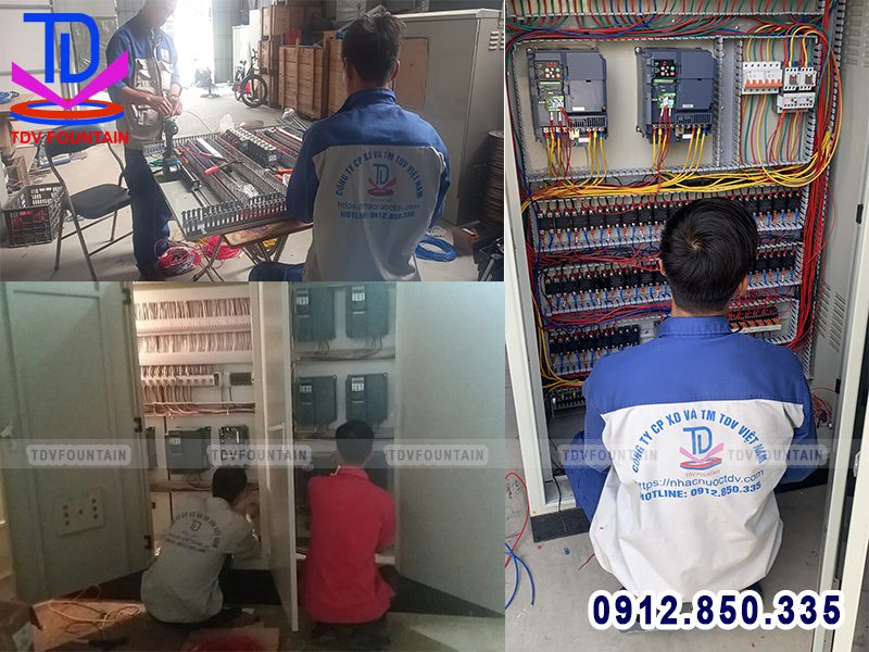Đấu nối tủ điện điều khiển tại xưởng