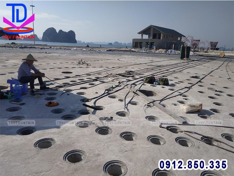 Đi dây điện hệ thống đài phun nước