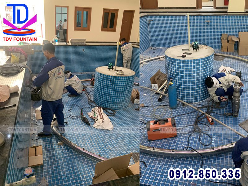 Gia công lắp đặt đường ống Inox đài phun