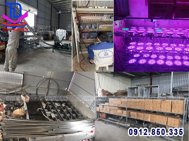 Gia công sản xuất thiết bị đài phun nước tại xưởng