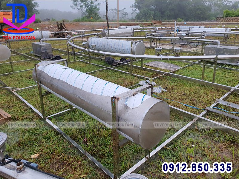 Lắp đặt hệ thống phao nổi cho giàn phun nước