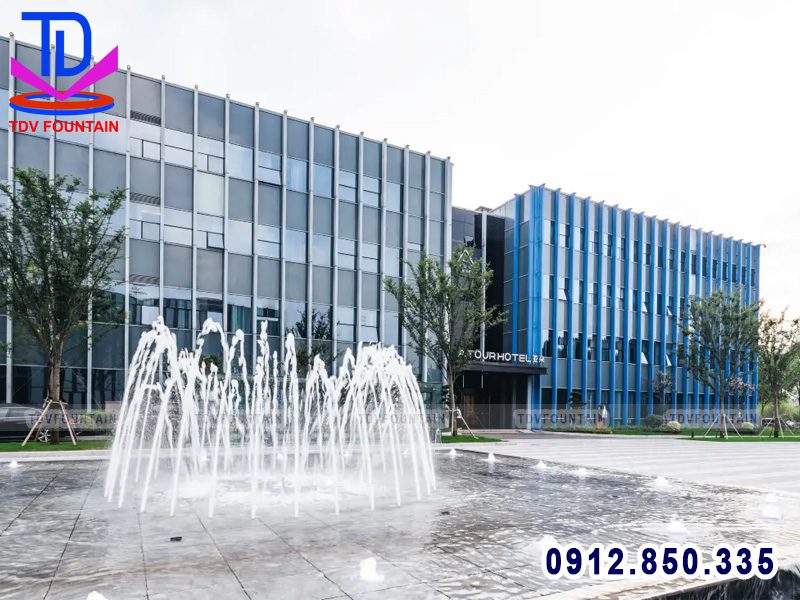 Sân phun nước lắp khuôn viên công ty