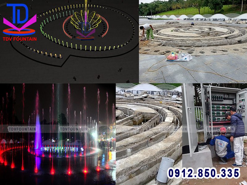 Thi công lắp đặt sàn nhạc nước phố đi bộ TP Vinh