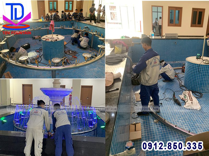 Thiết kế thi công đài phun nước bể nổi trong nhà