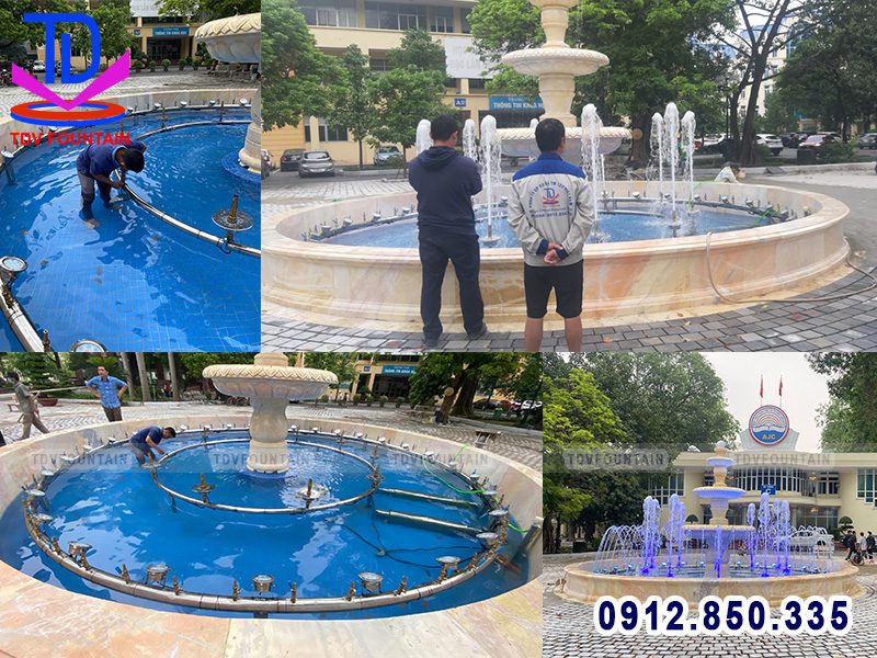Thiết kế thi công đài phun nước bể tròn