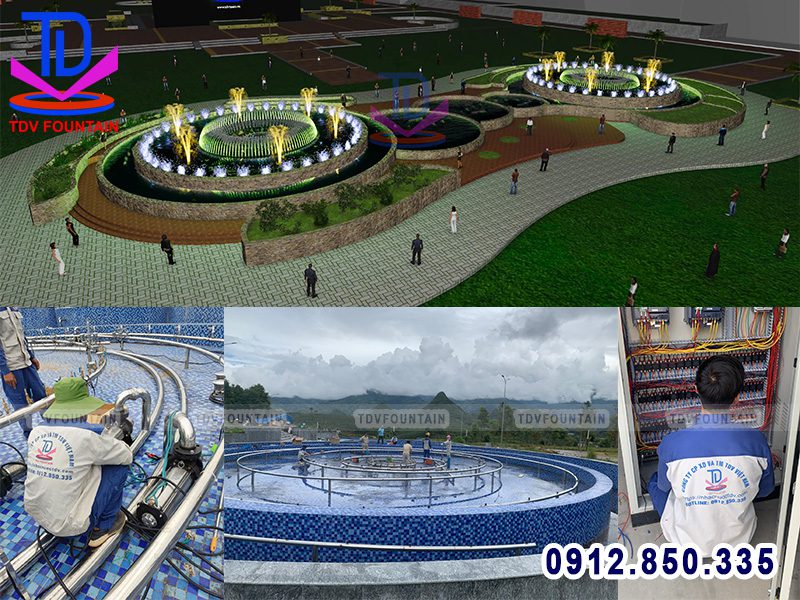 Thiết kế thi công đài phun nước khu Lâm Viên - Lai Châu