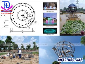 Thiết kế thi công đài phun nước trên hồ biệt thự sân vườn