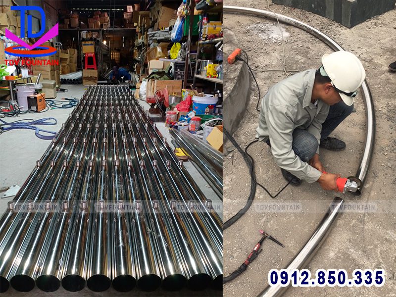 Vật tư đường ống Inox đài phun nước