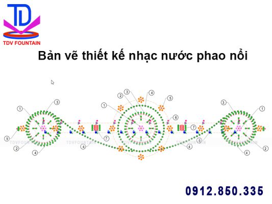Bản vẽ thiết kế nhạc nước phao nổi