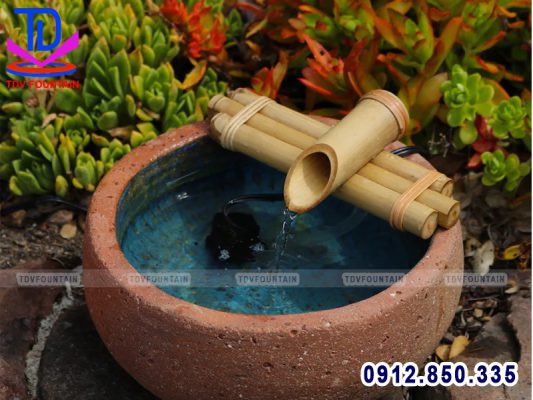 Cách làm đài phun nước bằng tre mini