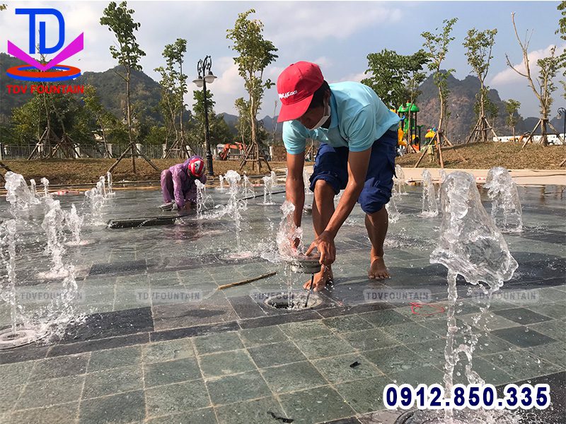Chạy thử và căn chỉnh thiết bị sàn nhạc nước