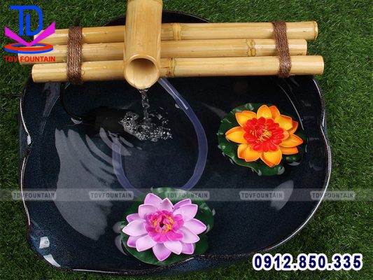 Đài phun nước bằng tre mini tự chế