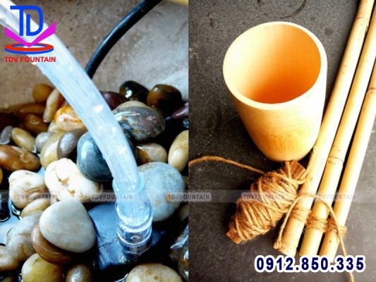 dụng cụ làm đài phun nước bằng tre để bàn