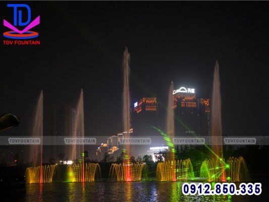 Lắp đặt nhạc nước nghệ thuật phao nổi trên sông hồ tự nhiên