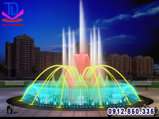 Nhạc nước hình tròn lắp cho quảng trường
